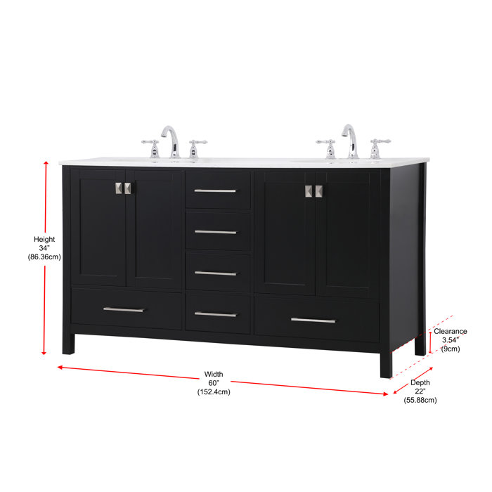 Andover Mills™ Broadview 60'' Double Bathroom Vanity with Engineered